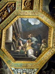 Supplicating Figures on the Steps of a Great Palace, Ceiling Caisson from the Sala di Amore e Psiche